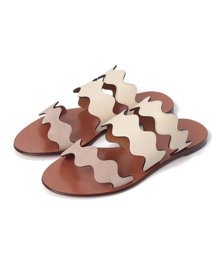 セール【Chloe】Rebecca レザー フラットサンダル 全2色 セール【Chloe】Rebecca レザー フラットサンダル 全2色