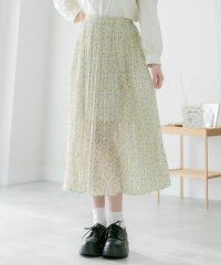 ad thie/アドティエ ad thie ロングスカート プリーツ 小花柄 シフォンタッチ ウエストゴム/505950175