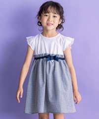 BeBe Petits Pois Vert/千鳥チェック柄ドッキングワンピース(95~150cm)/505967804