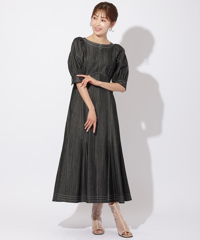 Dolce&gabbana ブラック マーメイド　ワンピース セール】バックオープンマーメイドデニムワンピース(505967911