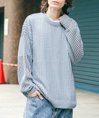 LUXSTYLE/7Gメッシュ編みクルーネックニット/ニット メンズ レディース メッシュ 透かし編み 7G サマーニット/505968315