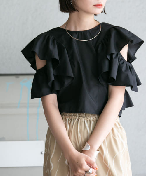 セール 20%OFF】マルチWAYクロップドフリルブラウス(505969946