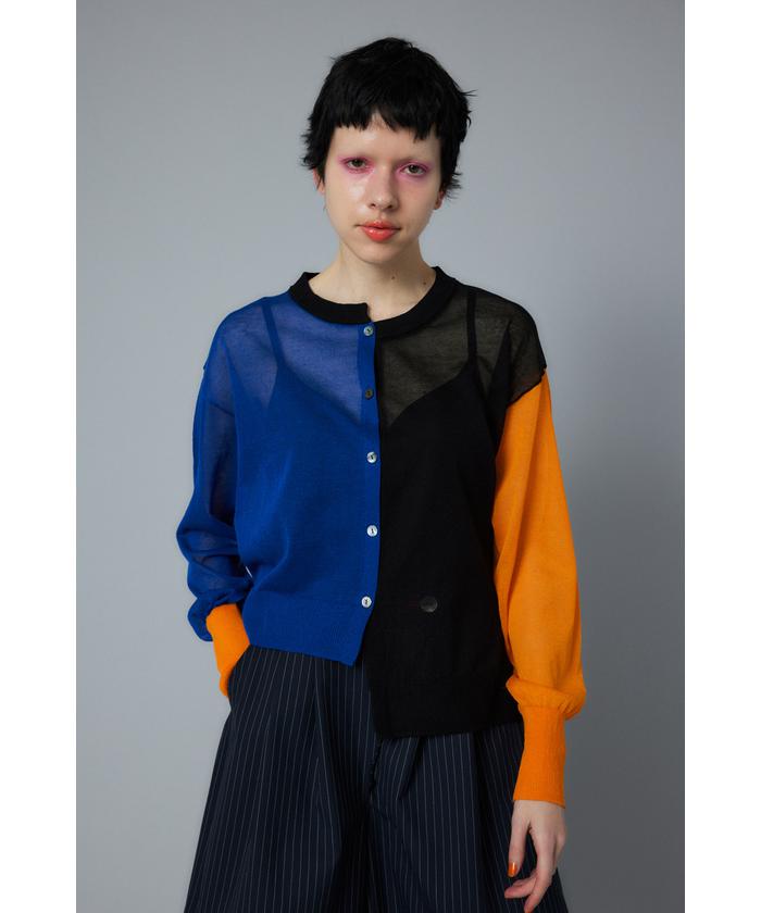 【未使用品】 Asymmetry color ヘリンドットサイ(HeRIN | cardigan(505970532) トップス