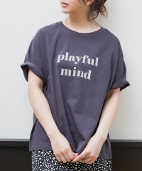 ad thie/ロゴプリントTシャツ　Tシャツ　カットソー　トップス　半袖　レディース　ロゴ　カジュアル　コットン　お家コーデ　ロゴT　ゆったり　クルーネック　新色/505910695