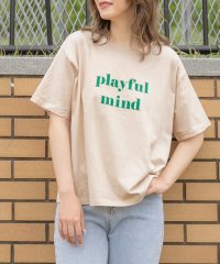 ad thie/ロゴプリントTシャツ　Tシャツ　カットソー　トップス　半袖　レディース　ロゴ　カジュアル　コットン　お家コーデ　ロゴT　ゆったり　クルーネック　新色/505910695