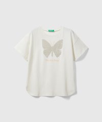 BENETTON (UNITED COLORS OF BENETTON GIRLS)/キッズフロントリバーシブルスパンコール刺繍半袖Tシャツ・カットソーG/505915301