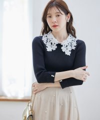 tocco closet luxe/トッコ クローゼット リュクス tocco closet luxe 2WAYレース襟付き袖口パール装飾リブニットプルオーバー※有村実樹さん着用/505947966