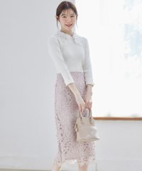 tocco closet luxe/トッコ クローゼット リュクス tocco closet luxe 2WAYレース襟付き袖口パール装飾リブニットプルオーバー※有村実樹さん着用/505947966