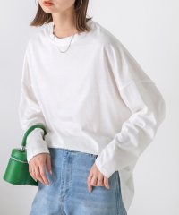 ad thie/チュニックロングTシャツ ラウンドスリット 長袖 クルーネック 重ね着 オーバーサイズ チュニック トップス ルームウエア レディース/505910713