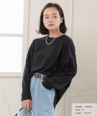 ad thie/アドティエ ad thie チュニックロングTシャツ ラウンドスリット 長袖 クルーネック 重ね着 オーバーサイズ チュニック トップス ルームウエア レディー/505910713