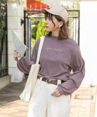 ad thie/スムースプチハイネックロゴプリントロングTシャツ/505910723