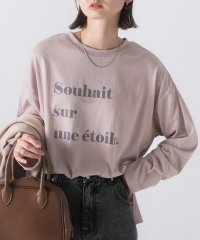 ad thie/サイドスリット ロゴプリントロングTシャツ/505910726