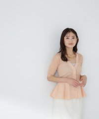 NATURAL BEAUTY BASIC/シアーリブペプラムカーディガン/505968069