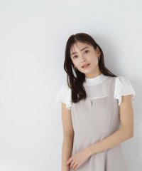 NATURAL BEAUTY BASIC/メッシュ切替フレアスリーブニット/505970550