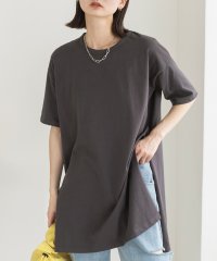 ad thie/オーバーサイズ・チュニック丈 サイドスリットTシャツ/505938002