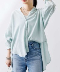 Rouge vif la cle/【一部店舗限定】麻混バックスリットリボンシャツ/505939051