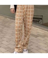 ad thie/アドティエ ad thie チェック柄 裏起毛ストレートパンツ/505950193