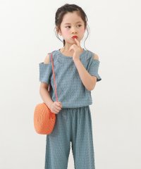 devirock/【セットアップ】肩開きトップス＆ワイドパンツ 子供服 キッズ 女の子 セットアップ オールインワン /505969531