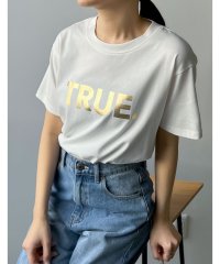 Re:EDIT/[着た瞬間ひんやり][接触冷感][UVカット]TRUEメタリックロゴプリントTシャツ/505970199