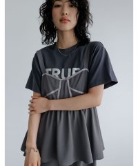 Re:EDIT/[2024SS COLLECTION]TRUEメタリックロゴプリントTシャツ/505970199