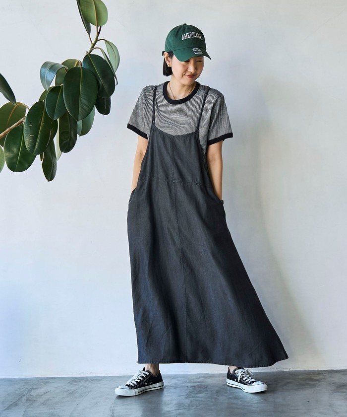 ライトデニムキャミワンピース sizeFREE Indigo かぐれ - メルカリ