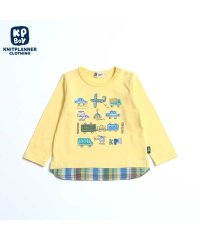 KP BOY/KPBOY(ケーピーボーイ)マドラスチェック裾切り替え乗り物長袖Tシャツ(80～90)/505920621