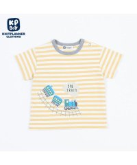 KP BOY/KPBOY(ケーピーボーイ)汽車プリントアップリケのボーダーTシャツ(80～90)/505920625