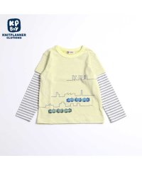 KP BOY/KPBOY(ケーピーボーイ)ボーダーレイヤード風電車柄長袖Tシャツ(100～120)/505920661