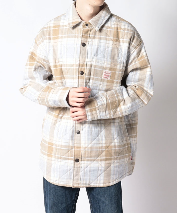 セール】WORKWEAR キルティング オーバーサイズシャツ ホワイト セール】WORKWEAR キルティング オーバーサイズシャツ ホワイト