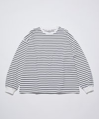 JUNRed/ボーダービッグロングスリーブTシャツ/505967924