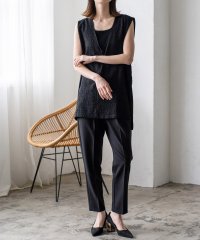 VitaFelice/ヴィータフェリーチェ VitaFelice ダブルクロス テーパードパンツ レディース センタープレス カラーパンツ きれいめ ストレッチ ベーシック ビジネス/505970247