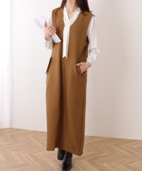 Lace Ladies/レースレディース Lace Ladies ポケット付き 深Vネック ノースリーブ ロング ワンピース/505972528