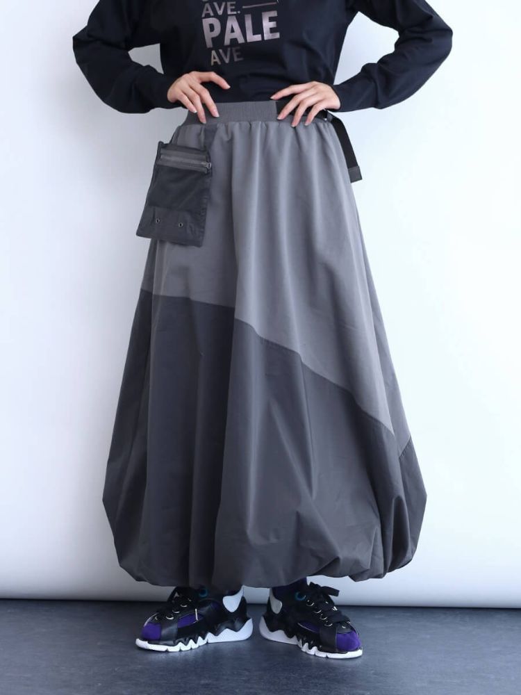 【新品】LASUD メッシュポーチ付 バルーンスカート ヤマダヤ 新品 ヤマダヤ LASUDラシュッド メッシュポーチ付バルーンスカート