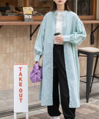 ad thie/アドティエ ad thie 【2024SS新作】無地・ストライプ ボリュームスリーブシャツワンピース/505976006