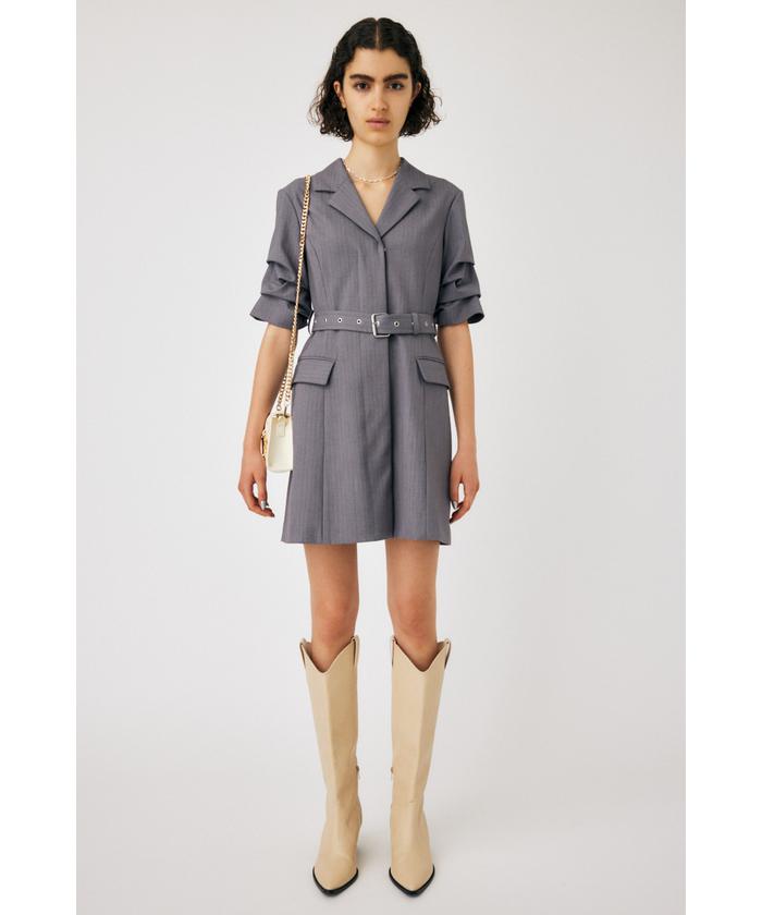 MOUSSY SINGLE BREASTED BLAZER ワンピース グレー２ セール】SINGLE BREASTED BLAZER ワンピース(505976353