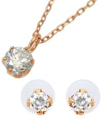 JEWELRY SELECTION/豪華2点セット福袋！K10PG 天然ダイヤモンド 0.1ct 6本爪ネックレス ＆ K10PG 計0.04ct 両耳プチ スタッドピアス/505977893