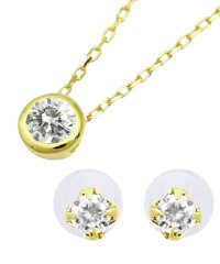 JEWELRY SELECTION/豪華2点セット福袋！K10YG 天然ダイヤモンド 0.1ct フクリン ネックレス ＆ K10YG 計0.04ct 両耳プチ スタッドピアス/505977897