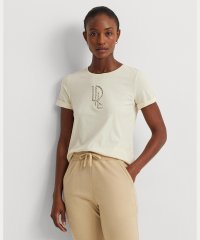 LAUREN RALPH LAUREN/ビーデッドロゴ コットンブレンドジャージー Tシャツ/505978023