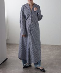 Bonjour Sagan/ボンジュールサガン BONJOUR SAGAN キーネックストライプシャツワンピース/505978658