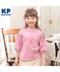 KP/KP(ケーピー)ブーケ刺繍の7分袖Tシャツ(120～130)/505921079