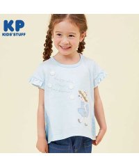 KP/KP(ケーピー)mimiちゃんアップリケのデイジー柄切り替え半袖Tシャツ(100～130)/505921105