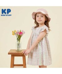 KP/KP(ケーピー)先染めチェックとストライププリントの半袖ワンピース(100～130)/505921601