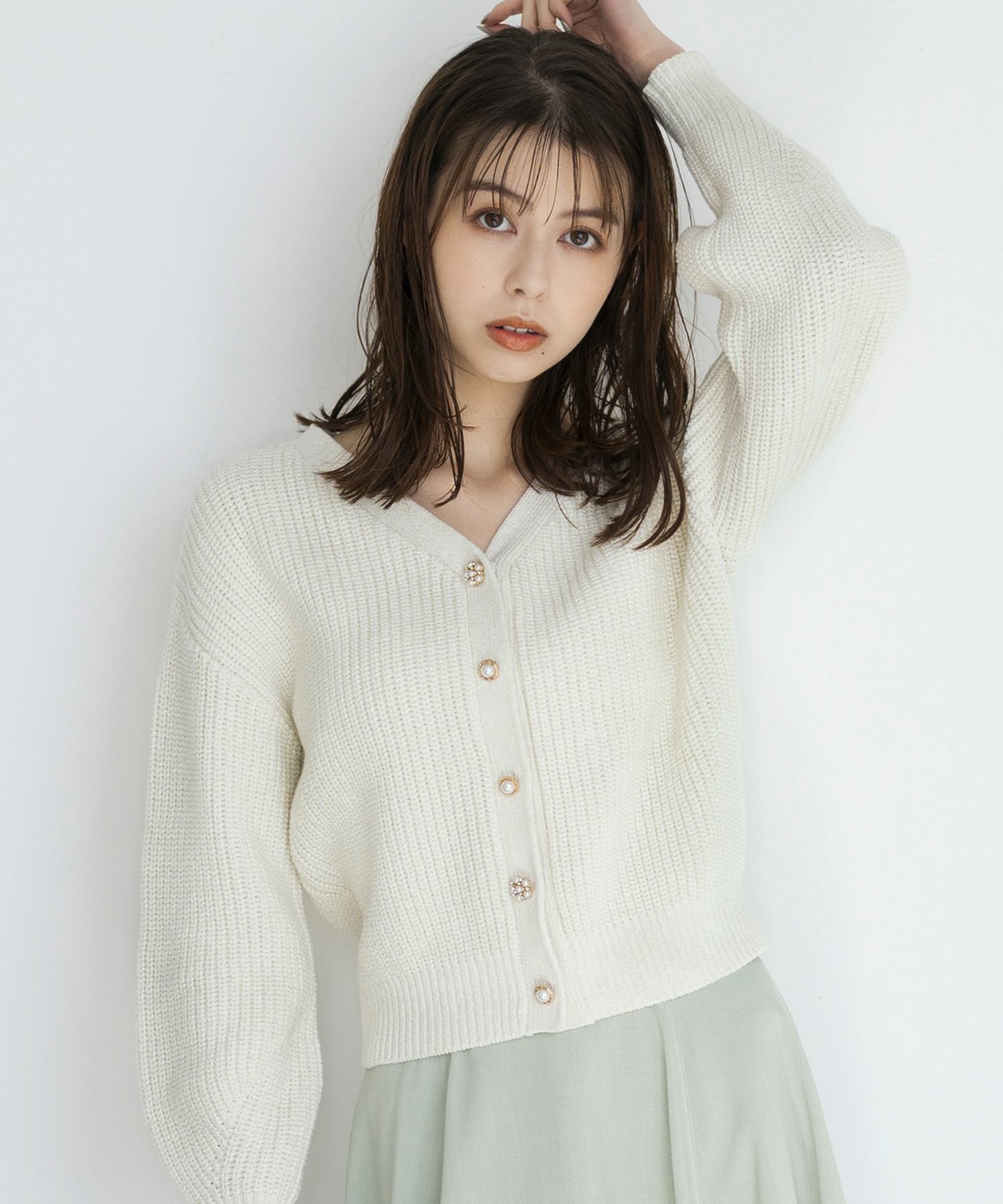 MISCH MASCH❤︎大人可愛いビジュー釦カーディガン セール】ミッシュマッシュ MISCH MASCH 【2024春夏新作