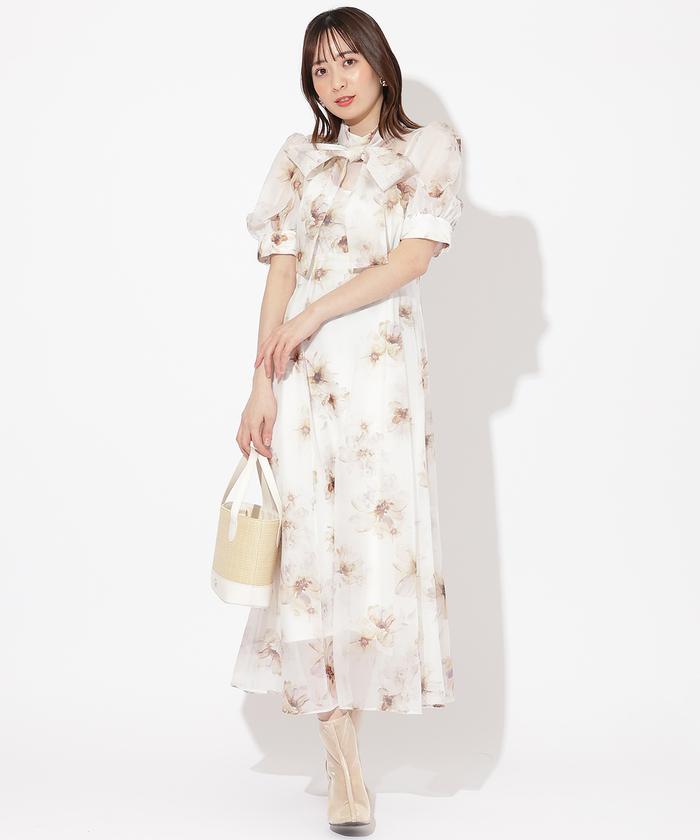 セール 40%OFF】オリジナルマーブルフラワーワンピース セール 40%OFF】オリジナルマーブルフラワーワンピース