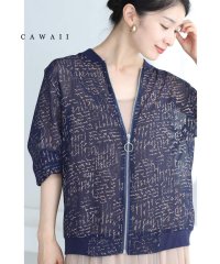 CAWAII/カワイイ CAWAII キラリ輝くゴールドのメッセージシアーブルゾン/505983110