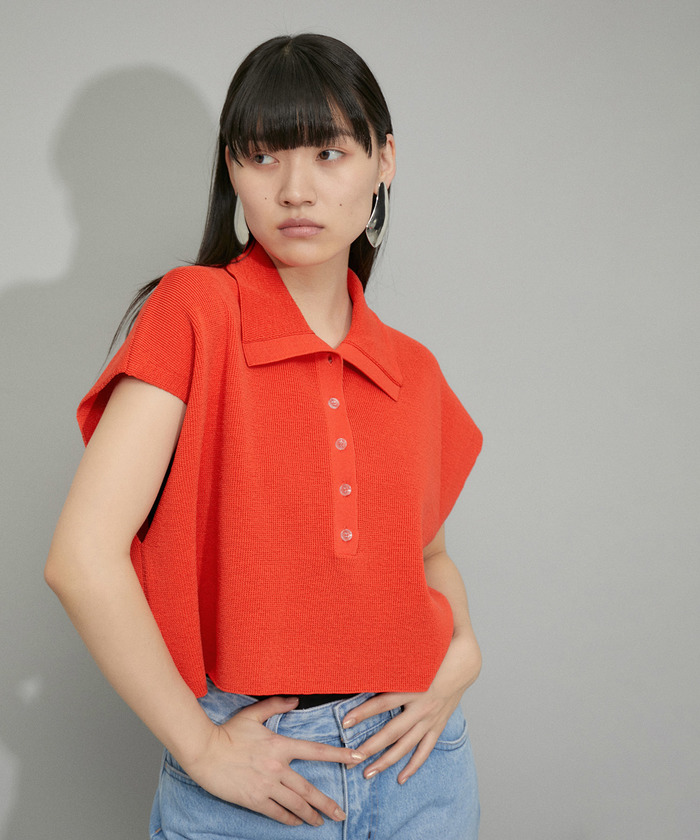 アダムエロペ WEB限定サステナブルニットポロTEE ADAM ET ROPÉ FEMME(アダム エ ロペ ファム) / 【WEB限定