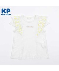 KP/KP(ケーピー)デイジーチェック柄の肩フリル半袖Tシャツ(110～130)/505921107