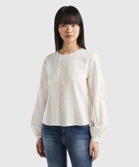 BENETTON (women)/プリーツ入りパフスリーブバックボタン長袖ブラウス/505932901