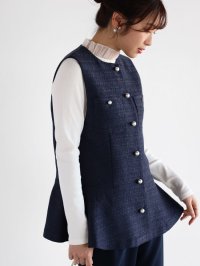 Vin/ヴァン Vin ペプラムラメツイードジレ/505985668