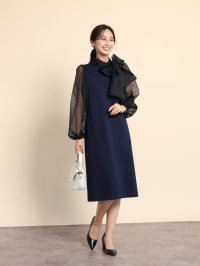 FENNEL/フェンネル FENNEL ドットフロッキーリボンワンピース/505985677